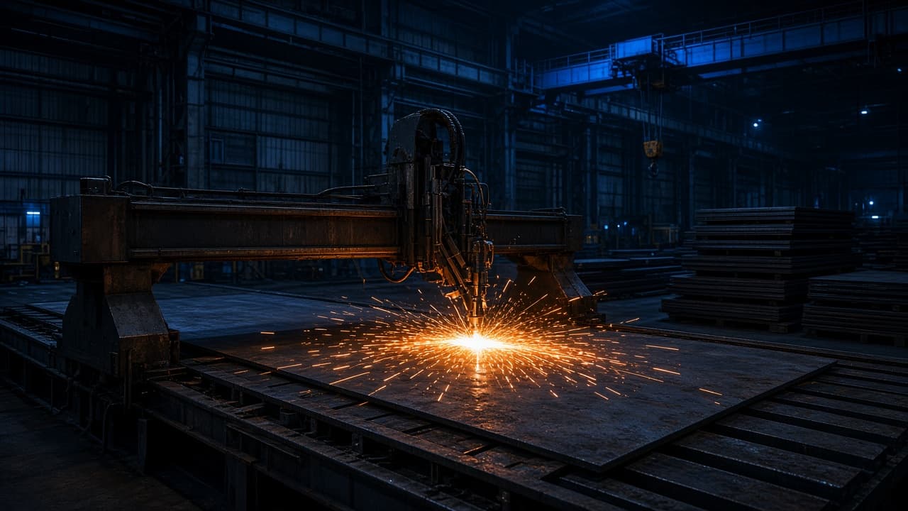 CNC profile cutting in the Jagdamba Procut processing bay